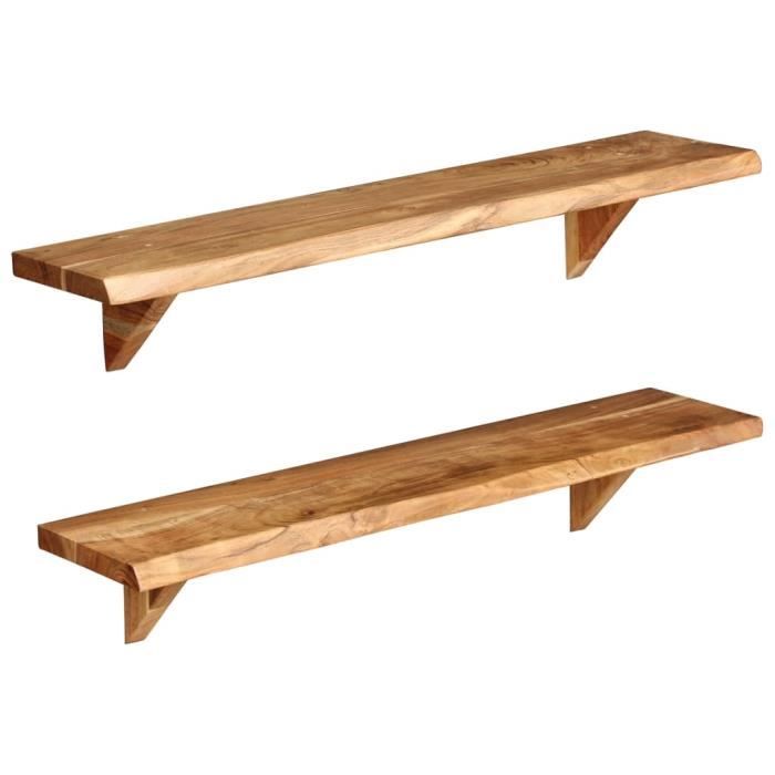 vidaXL Étagères murales 2 pcs 90x20x18 cm Bois dacacia massif 247928