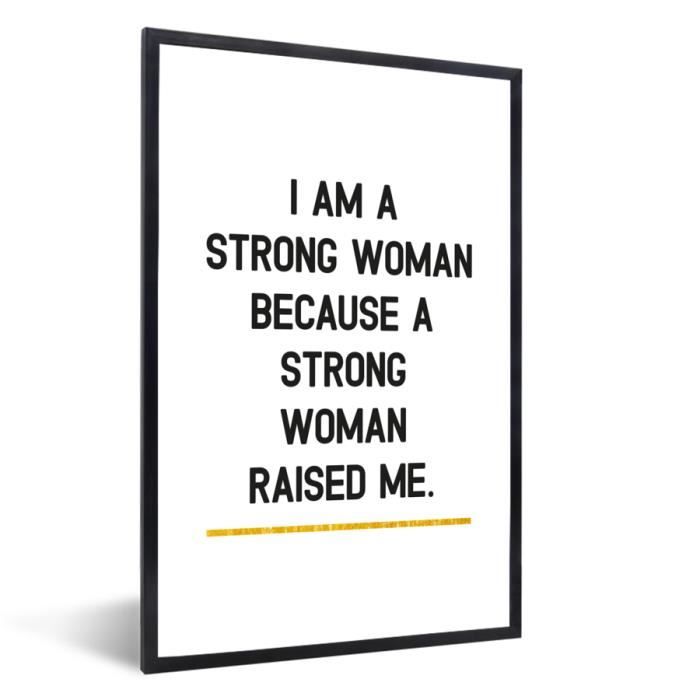 Muchowow Poster Encadre Citations Une Femme Forte M A Elevee Proverbes Mama Tableau Deco Avec Cadre 40x60 Cm Affiche Cdiscount Maison