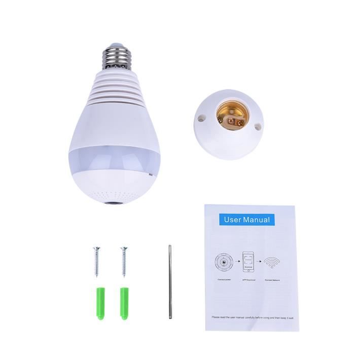 Ampoule E27 Caméra Surveillance Wifi Sans Fil 360 ° Caméra IP 960P