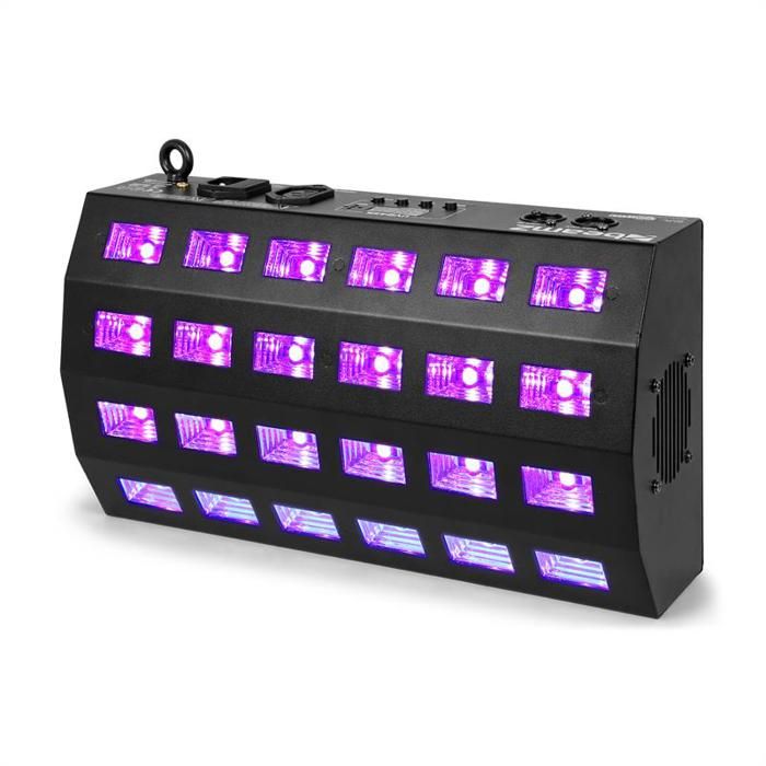BeamZ Stroboscope LED UV BUV463-24 - 24 LEDs 3W, DMX, Idéal Soirées Thème Et Effets Lumineux