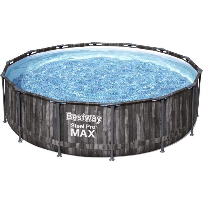 Kit Piscine hors sol tubulaire BESTWAY Steel Pro Max™ - 427 x 107 cm - Ronde (Livrée avec pompe de f