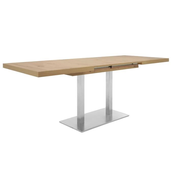 en Bois Massif et MDF avec Finition Blanc Mat Style Classique Table Extensible comportant 2 rallonges DE 40 cm Dim.140 x 80 
