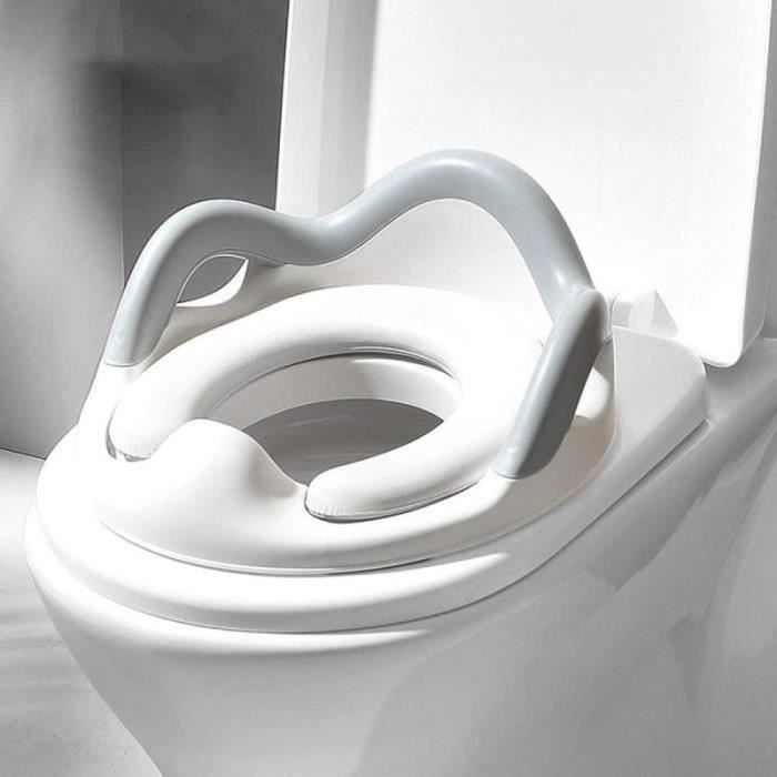 Réducteur De Toilette Pour Enfant Avec Coussin - Siège WC Bébé Avec Poignée Et Dossier - Adapté Toilettes Adultes