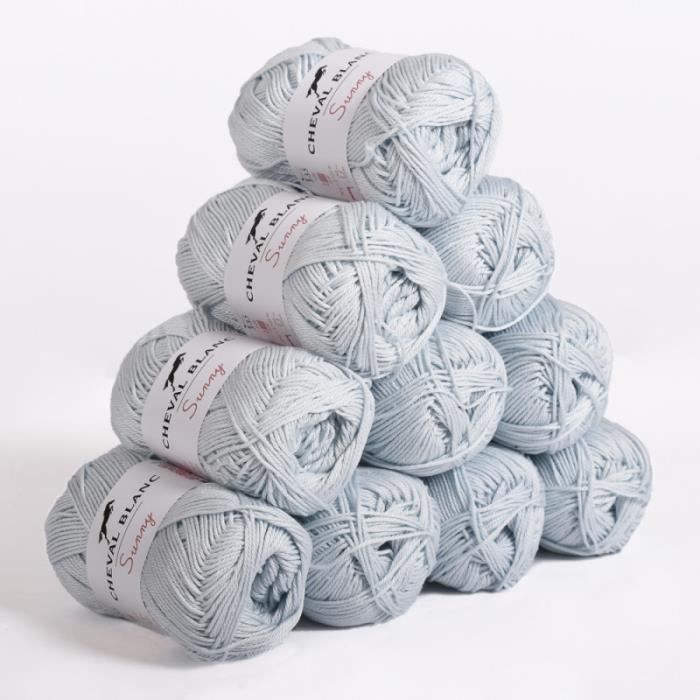 Lot De 8 Pelotes De Laine à Tricoter - Couleurs Bleues Et Marine - Neuf Made In France