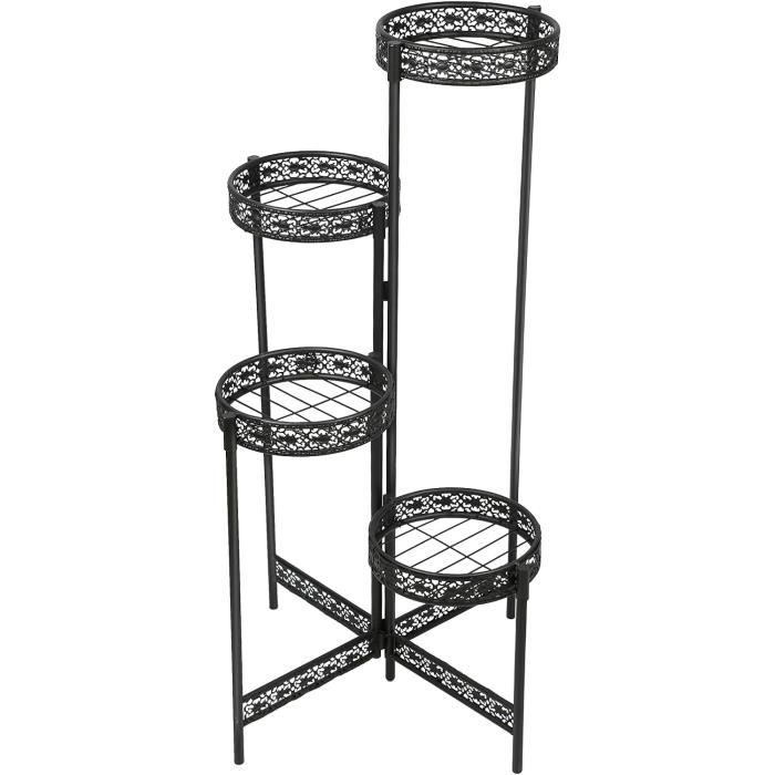 Lot De 4 Supports Pour Pots De Plantes – Diamètre 30 Cm, Plastique Noir, Pour Intérieur Et Extérieur