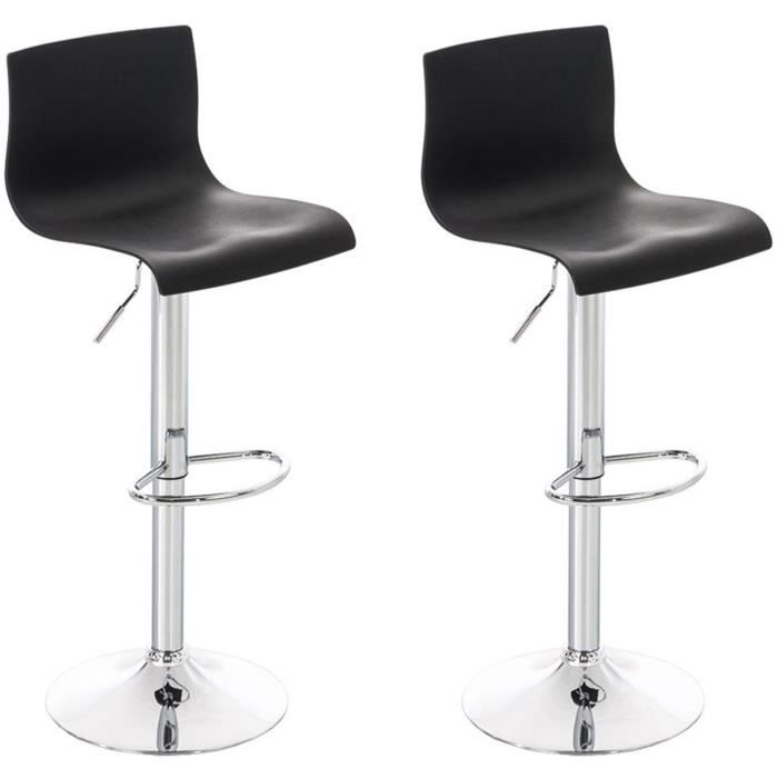 -CLP-Lot de 2 tabouret de bar Hover Assise Plastique et Piètement Métal chromé-Array