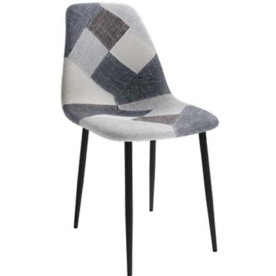 chaise - coreme - bombay - tissu - métal - gris - contemporain - design