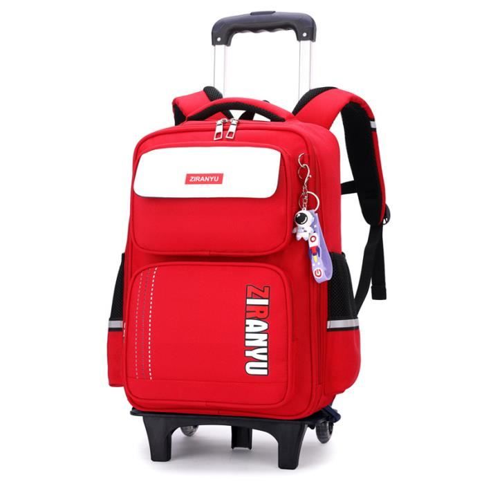 Cartable Rouge Cartable à roulettes Baclpack École pour Les Garçons et Les Filles ...