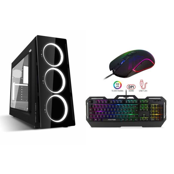  Ordinateur de bureau Pc Gamer Deathmatch 5 White INTEL I3 9100F - GeForce GT1030 2Go - Mémoire 8Go - Disque dur  1To - WiFi - Windows 10 Clavier Souris pas cher