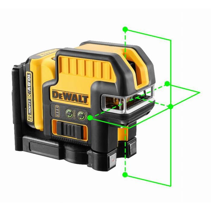DeWalt Niveau laser croix + 5 points XR 10.8V 2Ah Li Ion faisceau DCE0825D1G - vue 2