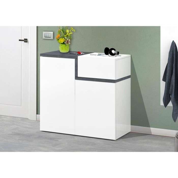 Armoire 2 Portes + 1 Tiroir Dmora - 79x35x171cm - Chêne - Rangement Chambre