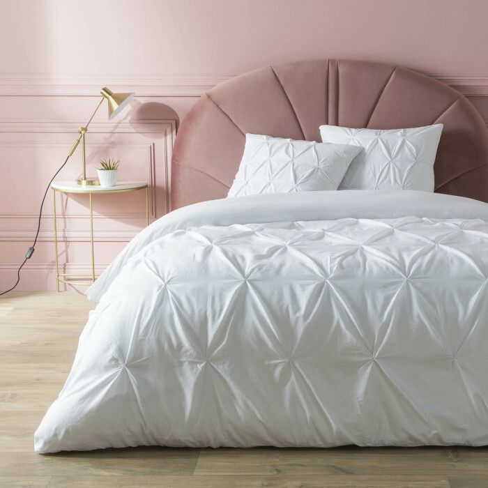PARURE DE LIT 3 PIÈCES 260 X 240 CM UNI 57 FILS HELOISE 260 x 240 CM BLANC