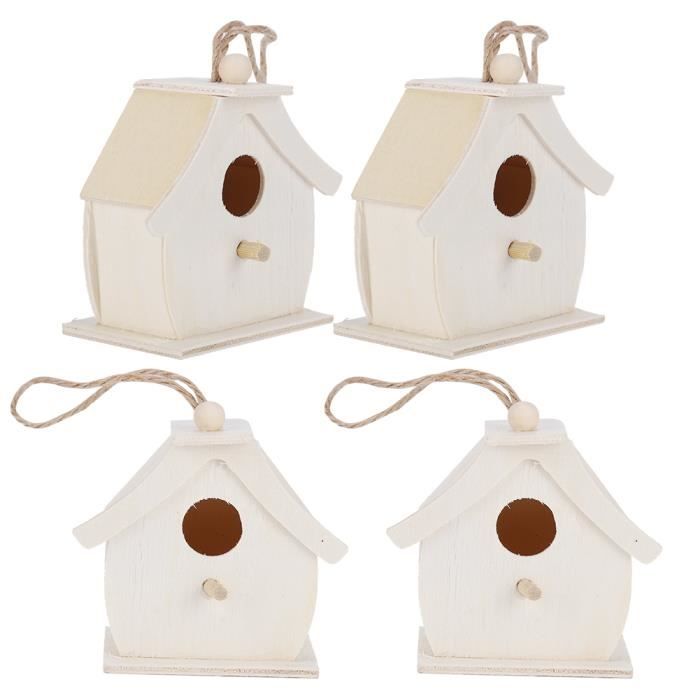 Comparer les prix de Nichoir à oiseaux en Bois - Drfeify - 4pcs - Apparence unique - Matériaux de haute qualité - Ornement décoratif