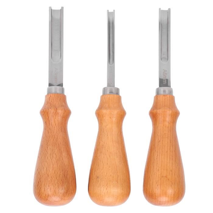 Lot De 3 Coupe-Bordure Cuir 0.16 0.24 0.31 Pouces - Kit Outils Travail Cuir Sacs Portefeuilles Ceintures