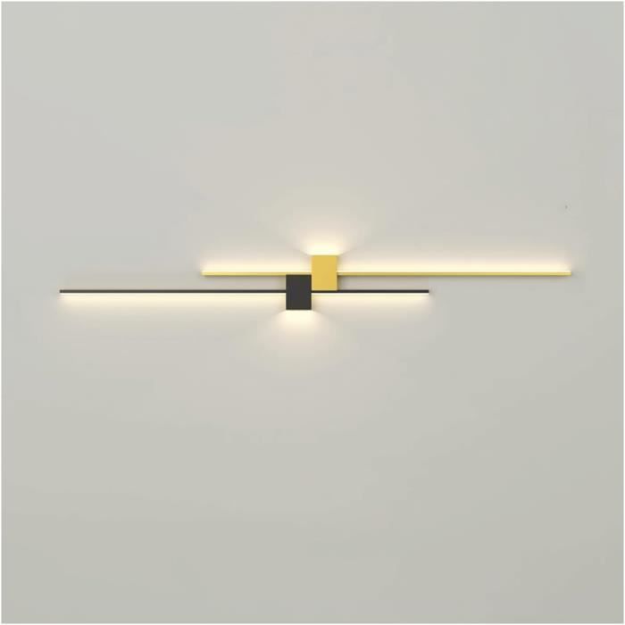 Applique Murale LED Bande Longue 100 Cm - Dimmable & Télécommande - Design Linéaire Moderne En Aluminium - Éclairage D'Ambiance Salon, Chambre, Couloir - 10