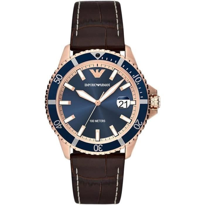 Montre emporio armani on sale homme bleu