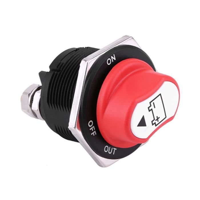 Interrupteur Batterie QWORK 200A - 12V-32V DC - 3 Positions On/Off/Out - Pour Voiture, Bateau, Moto