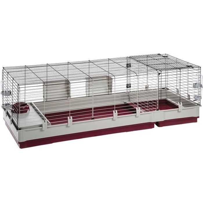 Cage pour rongeurs - Ferplast - Krolik 160 - 162 x 60 x 50 cm - Rouge - Accessoires inclus