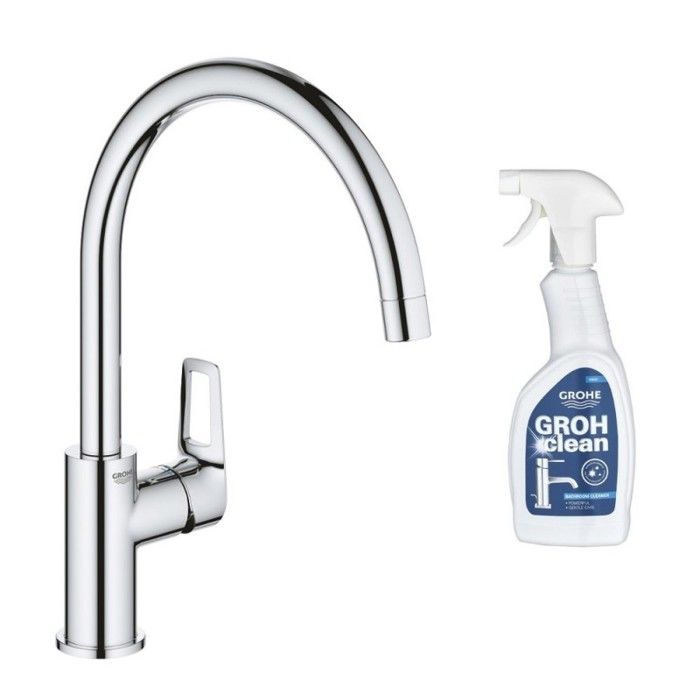 Mitigeur cuisine bec haut Grohe Bauloop + produit entretien