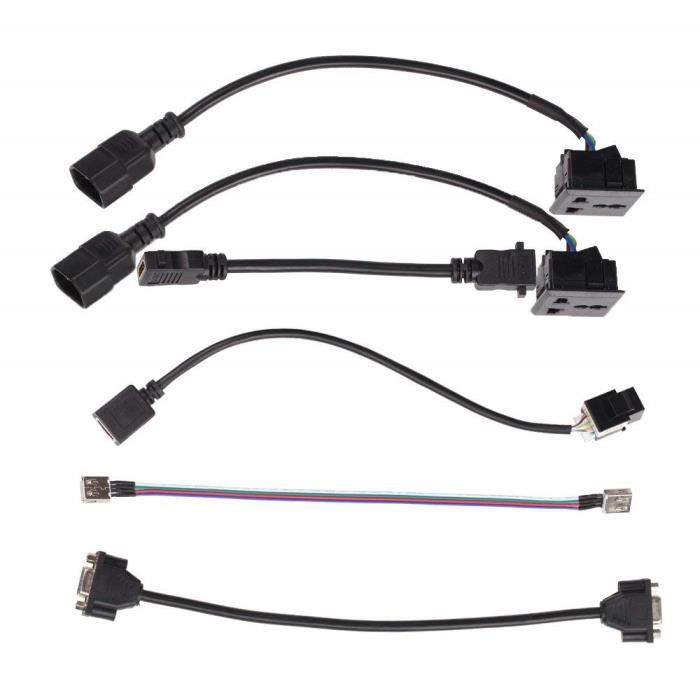 2 m cordon d/'alimentation Câble de connexion 3x0 75 mmâ² blanc avec protection Angle De Contact Connecteur