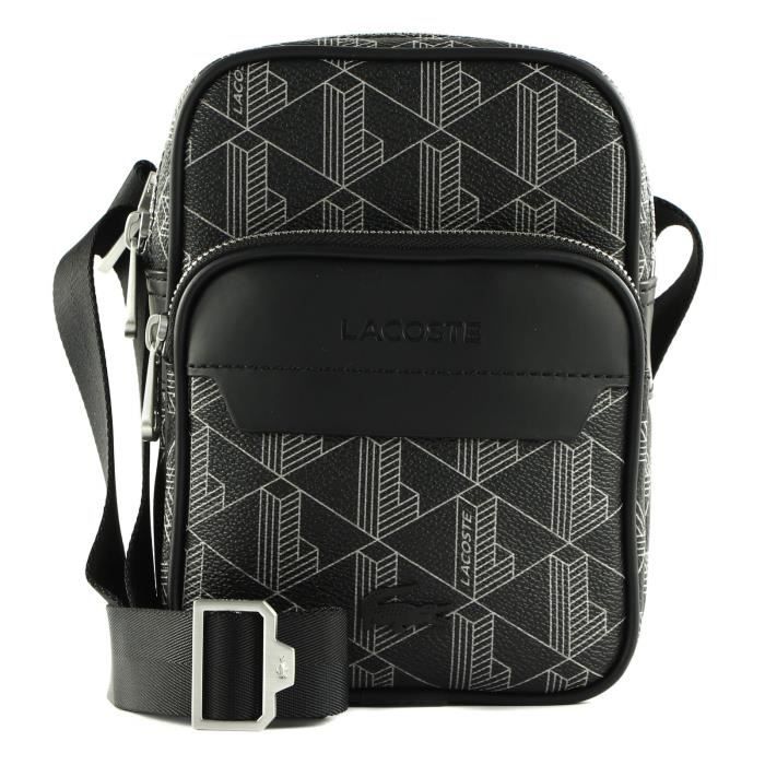 LACOSTE The Blend Crossover Bag S Monogram Noir Gris 230801 sac a epaule bandouliere sacoche