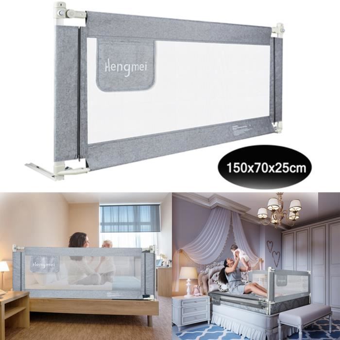 Regalik Barrière De Lit Protection Antichute Lit Enfant 60x20 Cm - Blanc - Protection Antichute Stable Sans Percer - Barrière De Lit En Stratifié - Montage Facile Sous Le Matelas