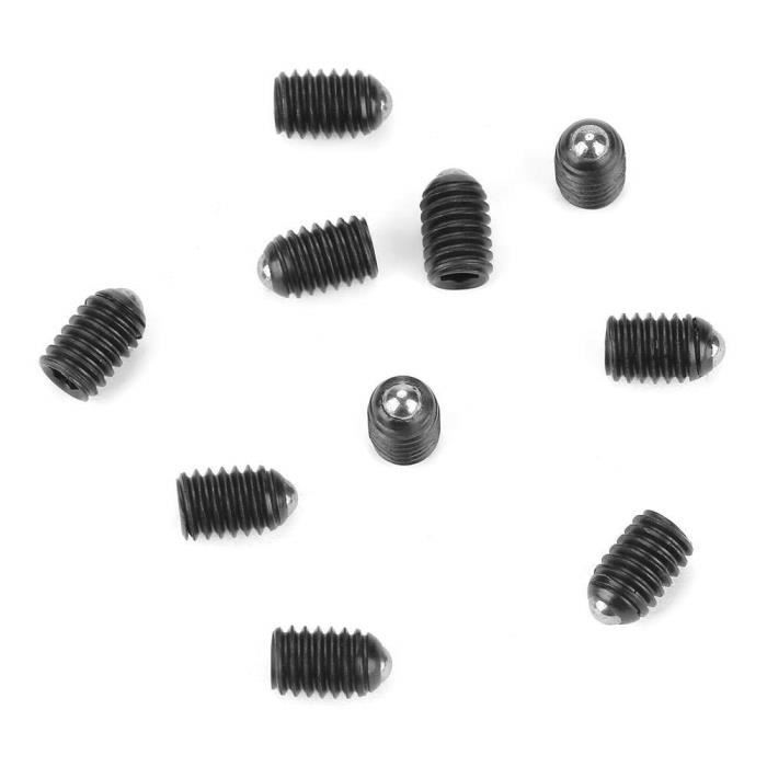 Lot De 10 Pistons à Ressort à Bille En Acier Au Carbone - Filetage M10, Longueurs Variables - Pour Pinces, Moules, Machines