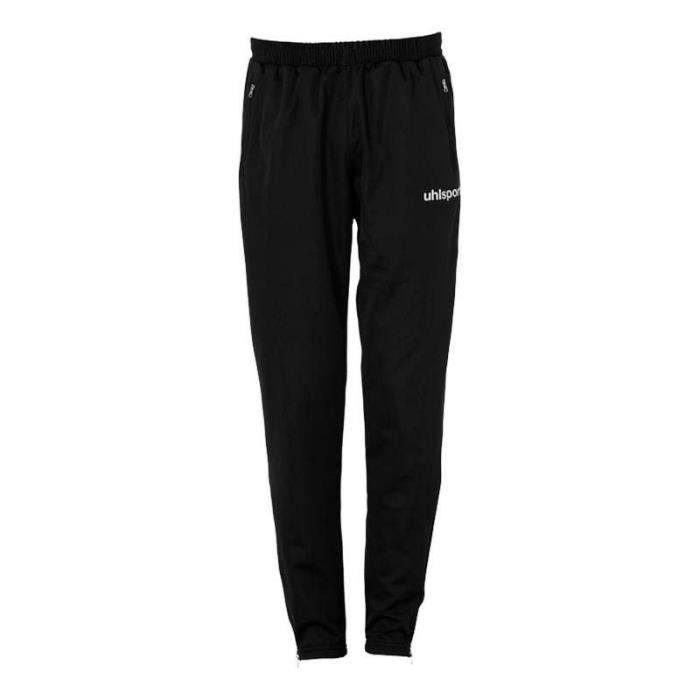 pantalons de sport uhlsport match classic - homme - noir/blanc - polyester - taille ajustable élastique