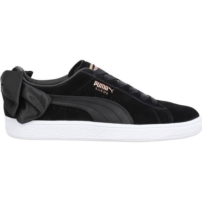 suede puma with bow