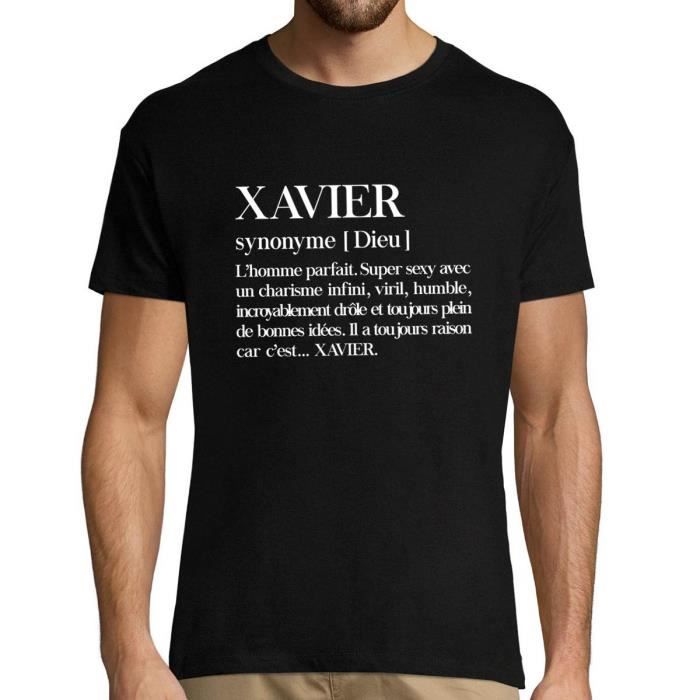 Xavier Définition Objective TShirt Homme col Rond Personnalisé