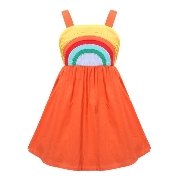 Tutu Arc En Ciel Princesse Robe Enfant Bebe Fille Bretelle Robe Anniversaire Plage Vacances Fete Achat Vente Robe Cdiscount