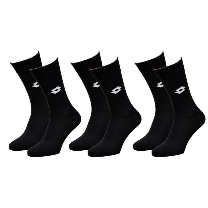 Chaussettes homme LOTTO Sport - Pack de 3 Paires Unies Noires Pack de 3 paires unies noires 