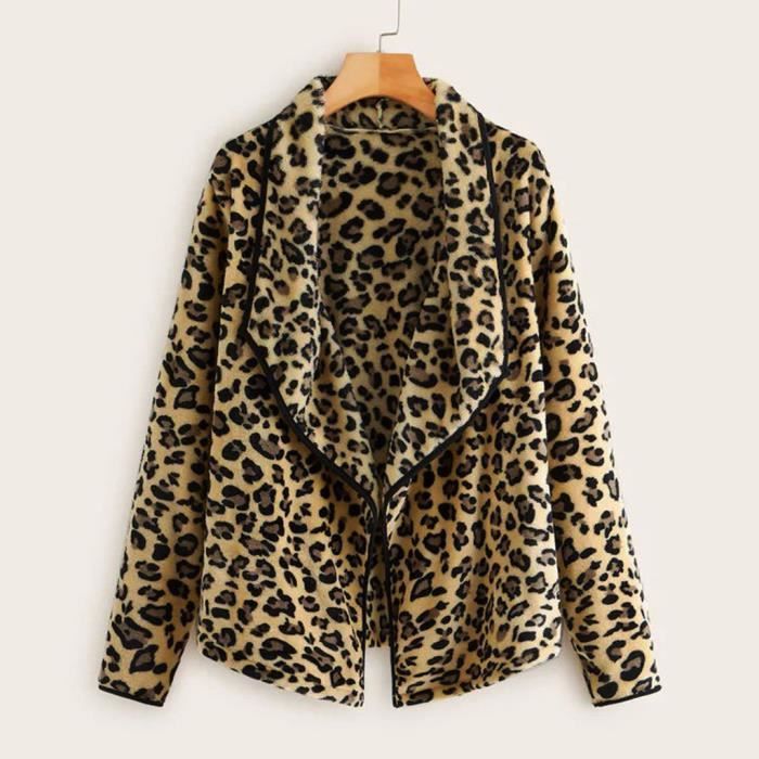 leopard print waterfall jacket