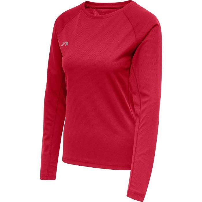 t-shirt running femme manches longues newline core - rouge - xs