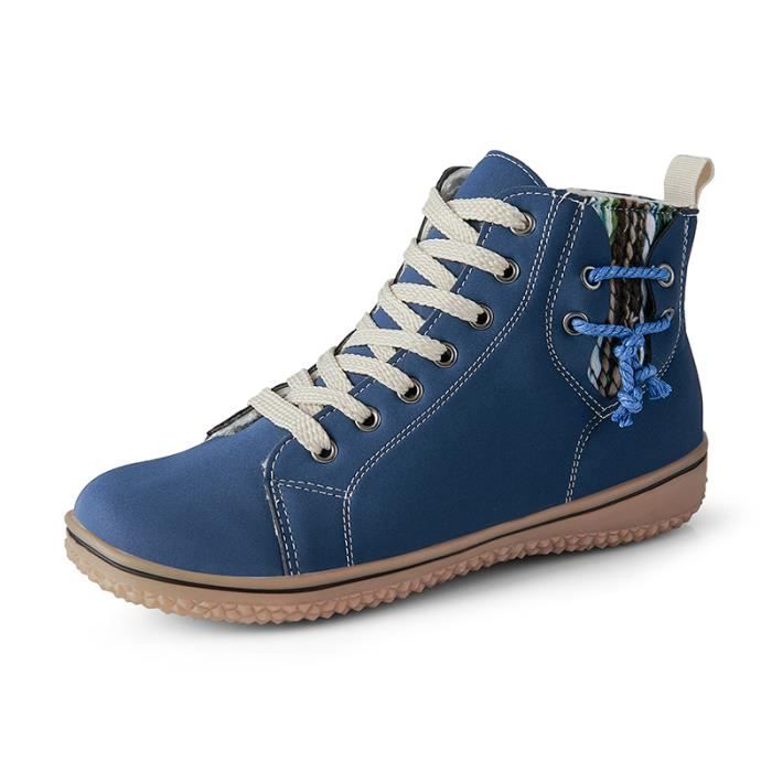 Basket montantes bleu femme - Cdiscount
