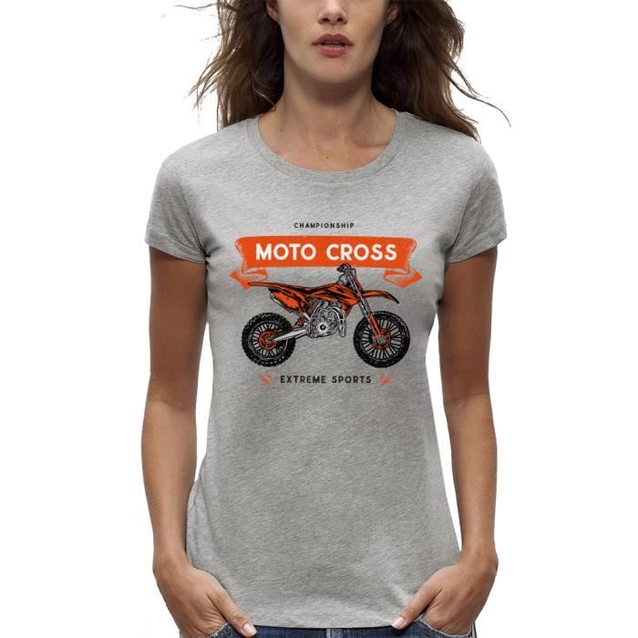 T-shirt Moto Cross - Pixel Evolution - Femme