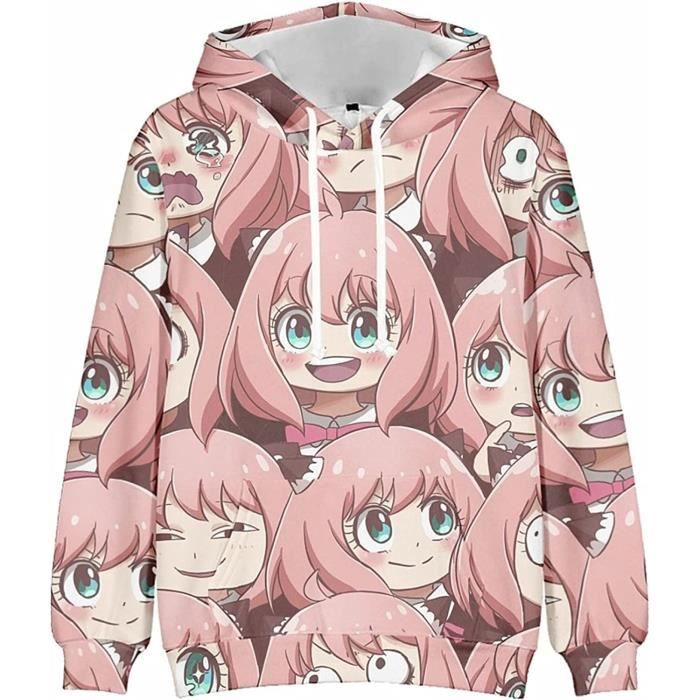 Sweats à Capuche Spy×Family Pour Couple - Imprimé Anime, Décontractés, Unisexe, Polyester - 4