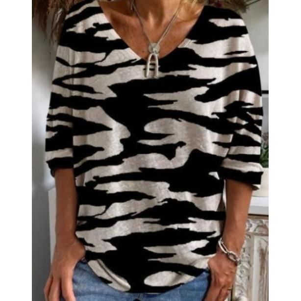 Haut Femme MARKS & SPENCER - Noir Col V Manches 3/4 - Taille 12 - Occasion Très Bon état - 100% Polyester
