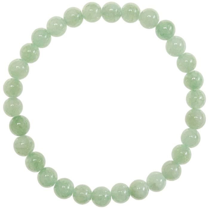 Naturosphère - Bracelet en jade vert - Perles rondes 6 mm