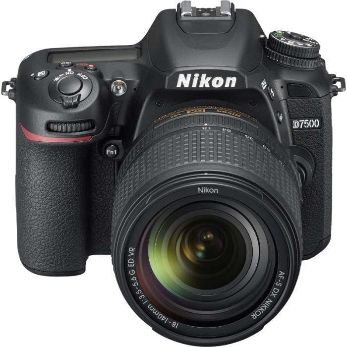 Appareil photo Reflex Nikon D7500 + 18-140mm VR - NIKON - CMOS - Vidéo 4K/UHD - Bluetooth