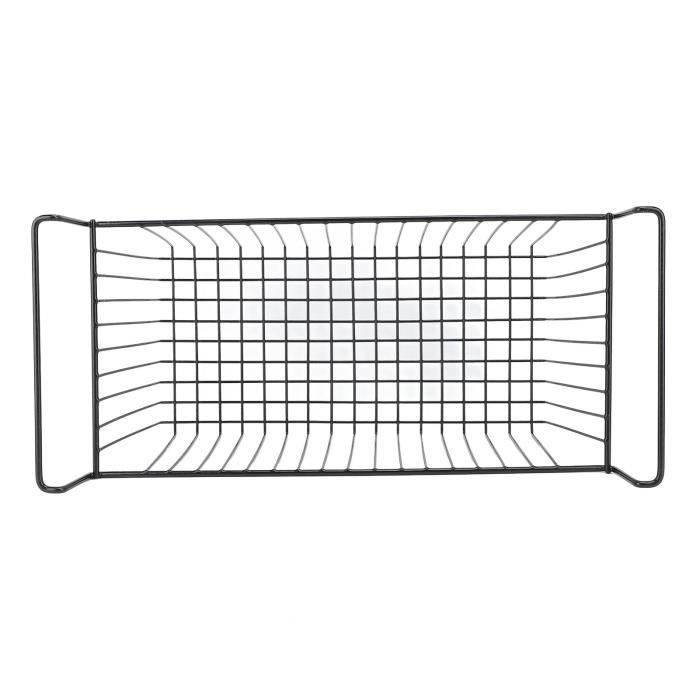 Bac Rangement Congélateur Coffre Extensible - Blanc PP - Capacité ~10-15kg - Dimensions ~41,5-53,5x27,5x24 Cm - Poignée - Facile à Nettoyer