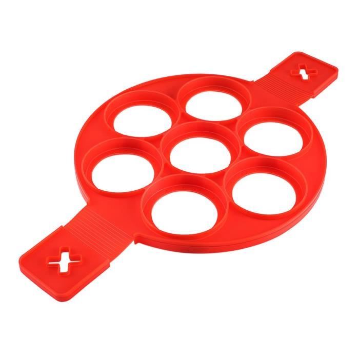 couleur: rouge DE-FR Bague /à cr/êpes en silicone avec oeuf au plat Omelette /Œuf au plat rond Shaper Eggs Moule pour la cuisson du petit-d/éjeuner Po/êle /à frire Four Cuisine