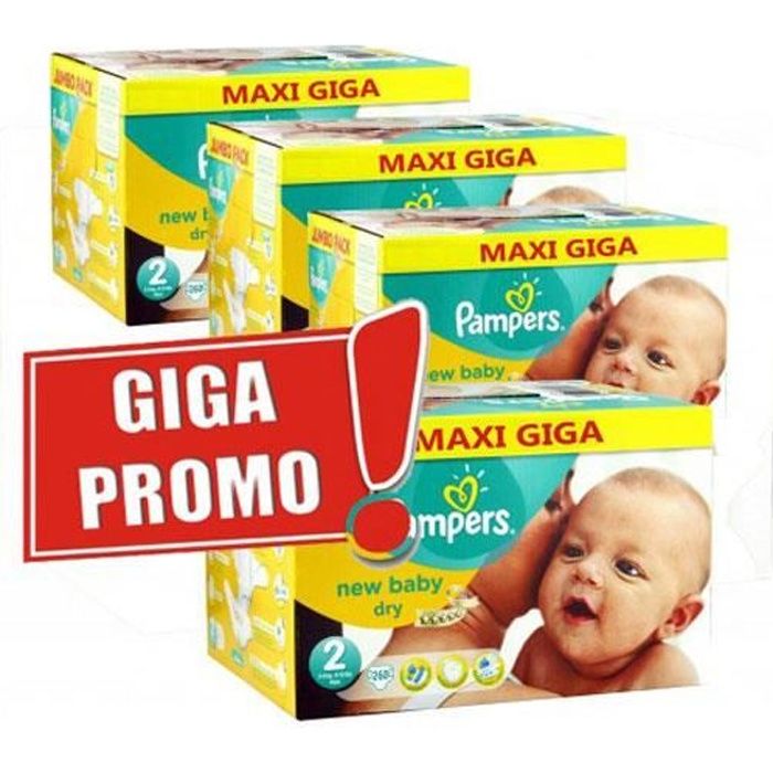 Pampers 432 couches bébé Taille 2 new baby dry Cdiscount