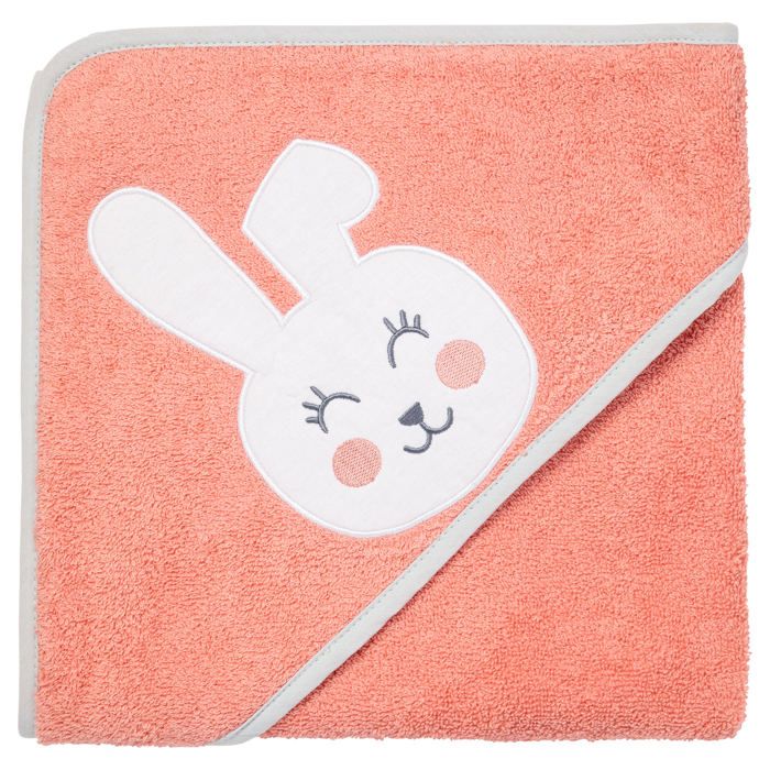 BABYCALIN Cape de bain Lapin brodé - 80 x 80 cm