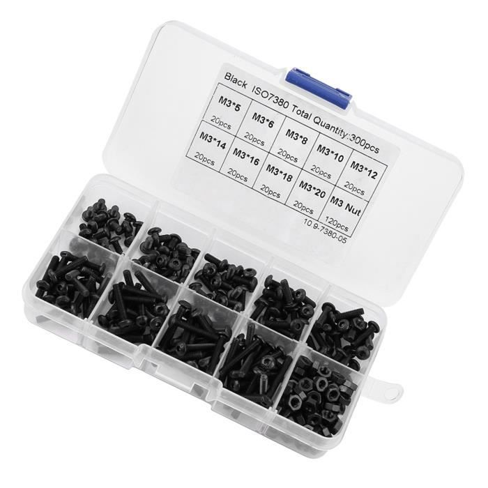 20 Vis à Métaux M3x10mm Tête Ronde à Six Pans Creux (Allen) - Marque Uxcell - Neuf - Origine Chine