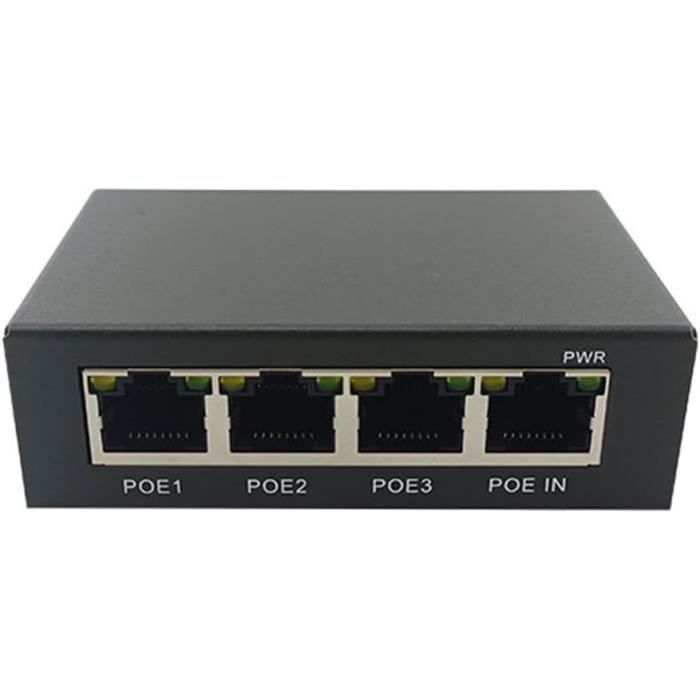 Post Reseau Switch 1 Pcs 4 Ports Gigabit Poe Extender 100-1000M Réseau Switch Extender ...