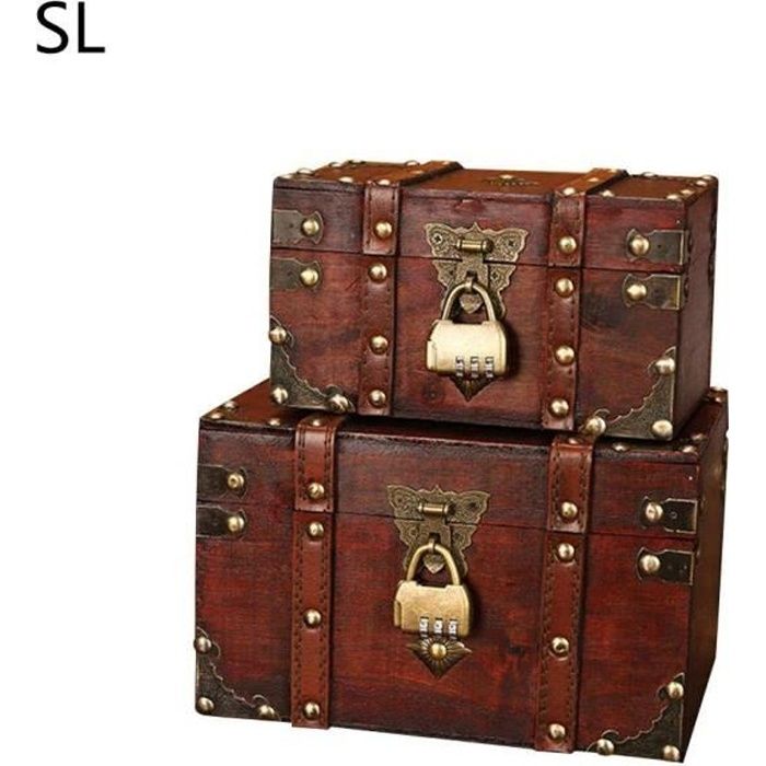 Coffre Fait Main pour Le Stockage De Colliers pour Bijoux De Mariage bearable Excitement Reasonable arthomer Coffre Au Trésor en Bois Rectangulaire Coffret en Bois pour Vintage Coffre