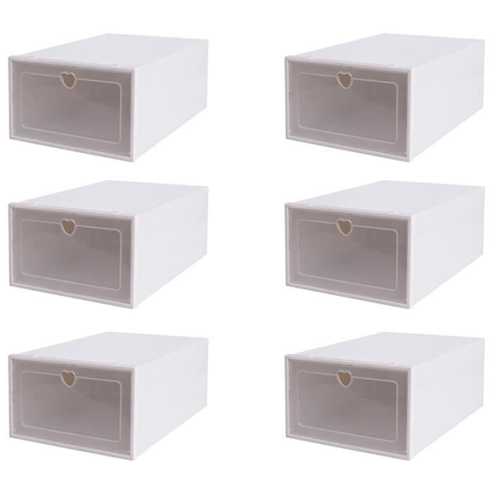 6pc Boite A Chaussures Transparente Boite De Rangement Anti