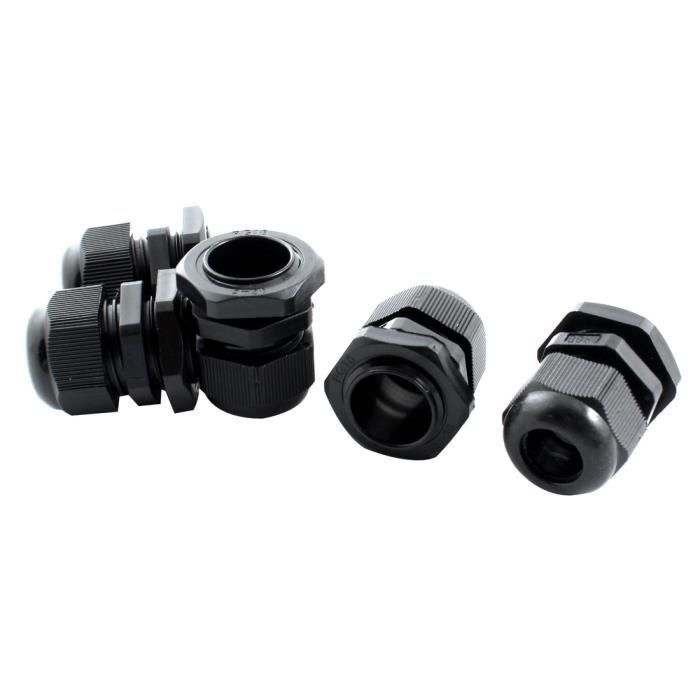 sourcing map 20pcs C/âble /étanche Gamme PG16 10-14mm Presse-/Étoupe C/âbles Noir Blanc