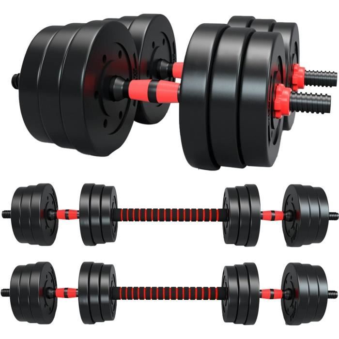 Set D'haltères ScSPORTS® 30 Kg – Haltères Longues Pour Musculation – Neuf